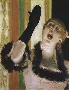 Edgar Degas The Female singer Wearing Gloves oil painting artist